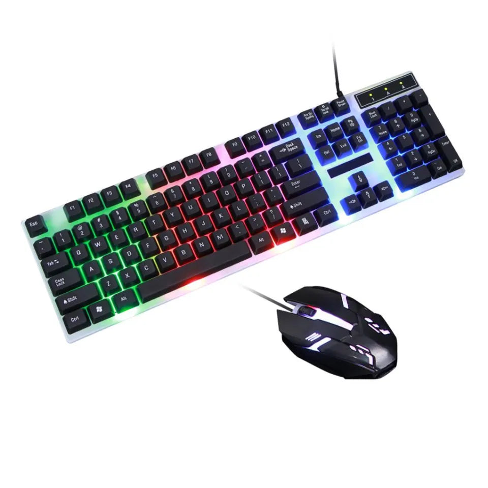 RGB Gaming Keyboard & Mouse Set – LED USB, Compatible with PC, Laptop, Xbox One, PS4 & PS5