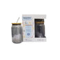 Drinking Glass With Straw & Wooden Lid 480ml