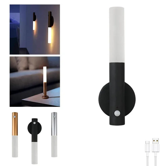 Smart Motion Sensor Night Light – Rechargeable Magnetic Wall Lamp for Bedroom & Stairs