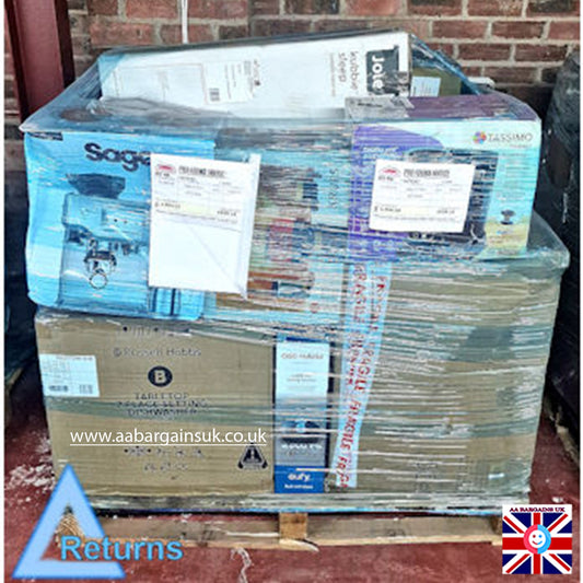 Wholesale Returns Pallet – Sage Barista Touch, Nespresso, Eufy Robot Vacuum, Egg Stroller, Home Lighting & Decor, 18 Items (Lot No. 207928)