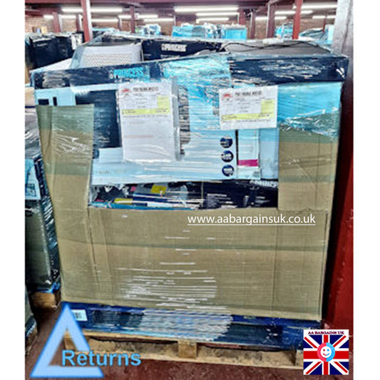 Wholesale Air Control & Security Returns Pallet – 79 Items, Dehumidifiers, Heaters & Byron Door Chimes (Mixed Stock, Lot No. 208730)