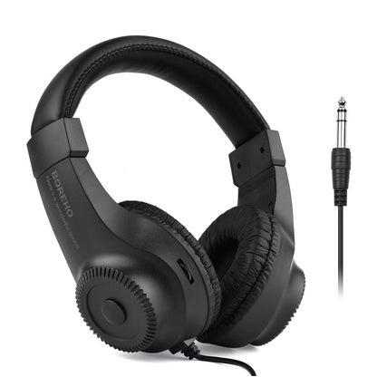 Wired Over-Ear Headphones – 50mm Driver, 6.5mm Plug for Guitar, Piano & Mixer