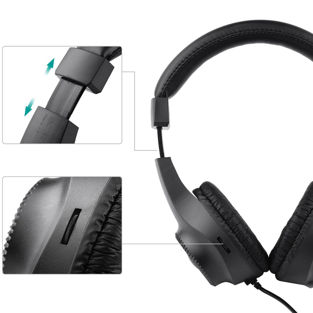 Wired Over-Ear Headphones – 50mm Driver, 6.5mm Plug for Guitar, Piano & Mixer