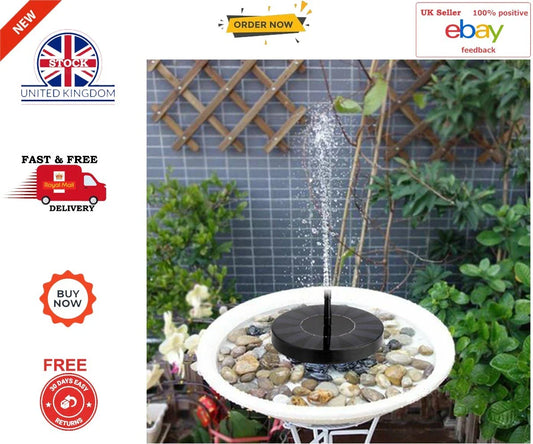 Solar Panel Powered Water Feature Pump – Garden, Pool, Pond & Aquarium Fountain Filter