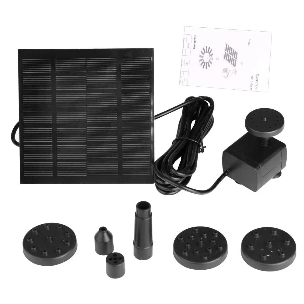 Solar Panel Powered Water Feature Pump – Garden, Pool, Pond & Aquarium Fountain Filter
