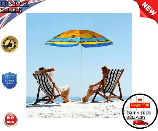 1.8M Garden Parasol Mandala Umbrella – Tilt Outdoor Sun Shade Canopy for Patio